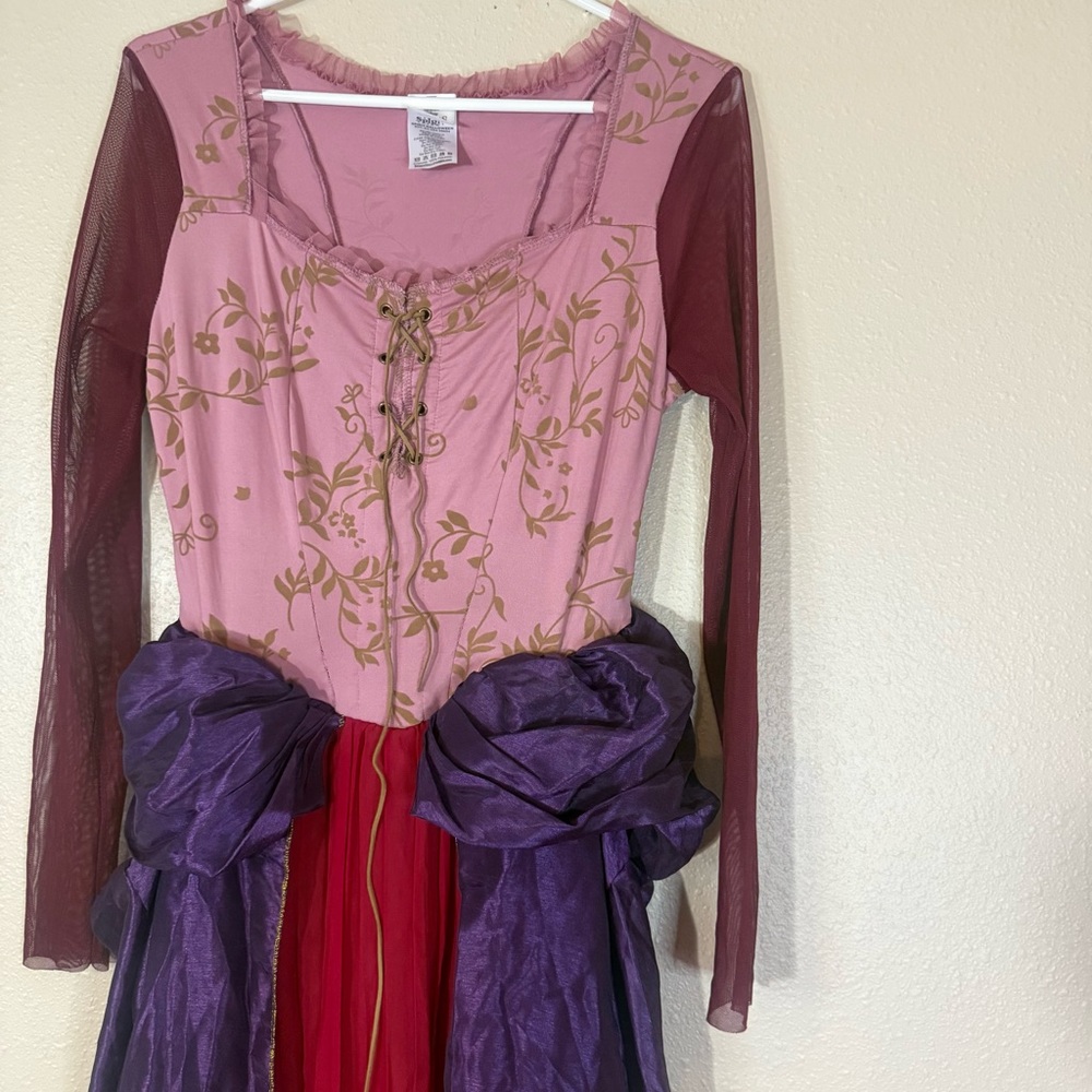 Disney hocus pocus Sarah Sanderson Floral Pink and Purple Long Sleeve Dress S - Picture 2 of 6